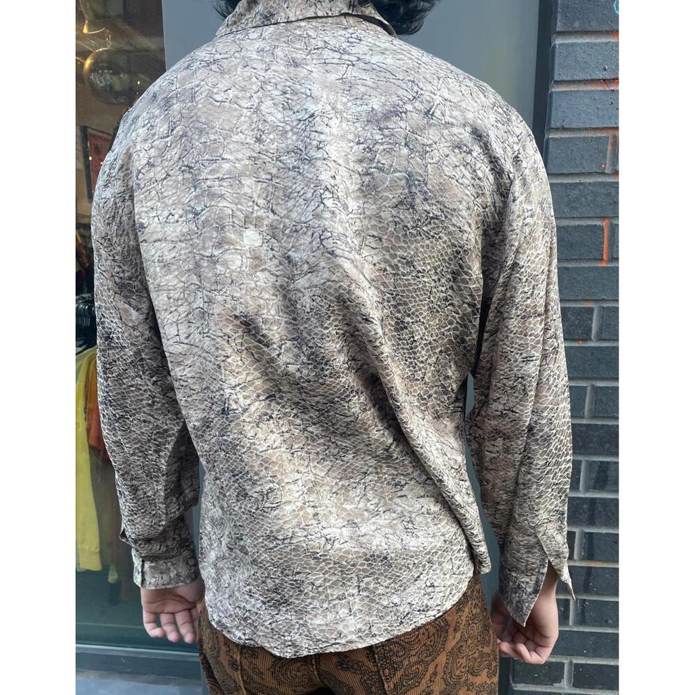Silk Blend Snakeskin Blouse - Picture 3 of 5